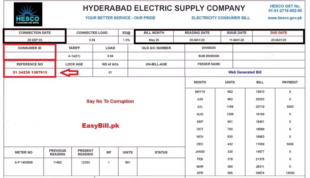 HESCO-Online-Bill